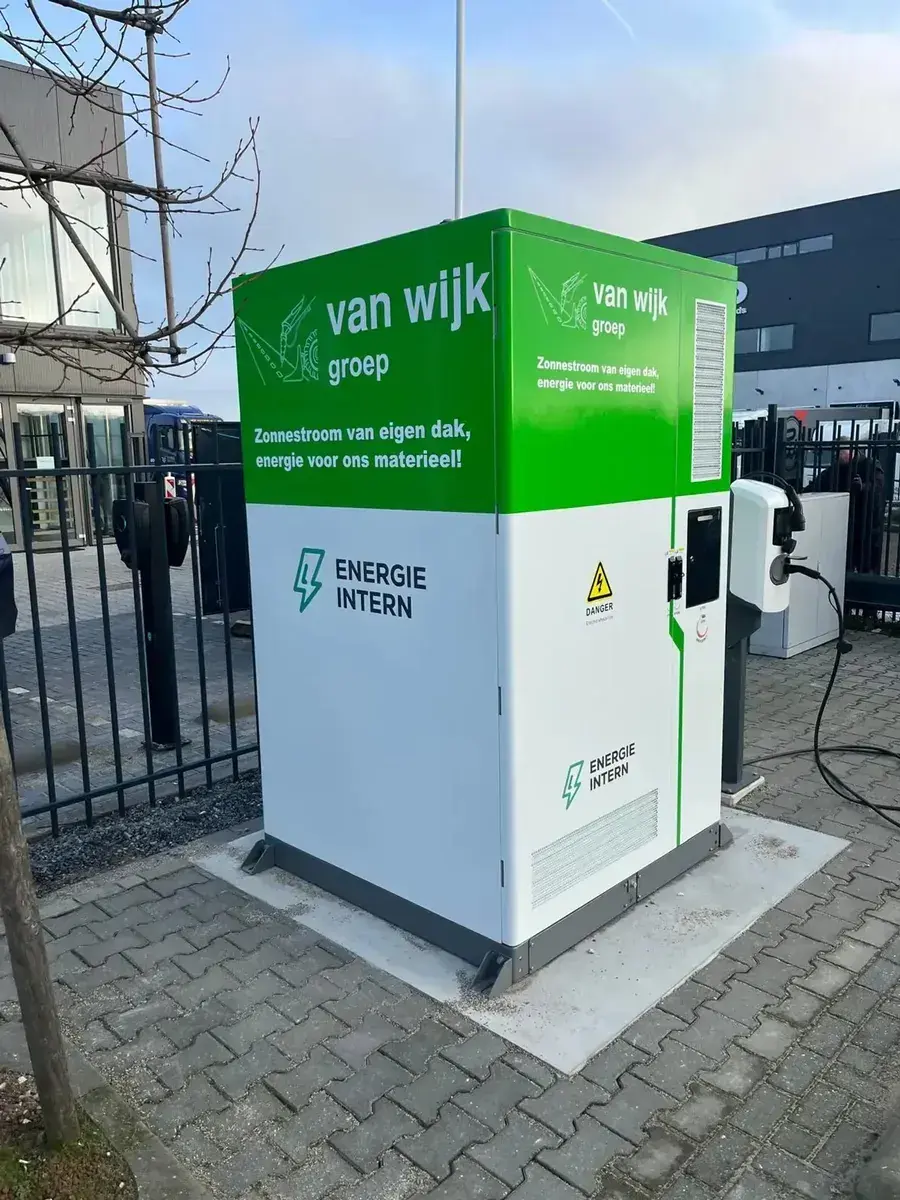 DC-laadinstallatie op een zakelijke locatie
